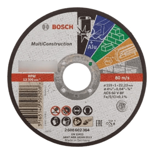 Disco Corte Multimaterial Bosch 115x1mm