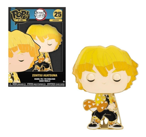 Funko Pop Pin! Demon Slayer Zenitsu Agatsuma Metálico