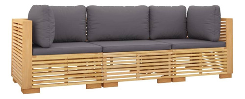 Vidaxl Juego De Muebles De Patio De 3 Piezas, Sofá Modular.