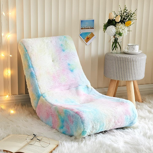 Silla De Juego Heritage Kids Faux Fur Video Rocker, Rainbow 