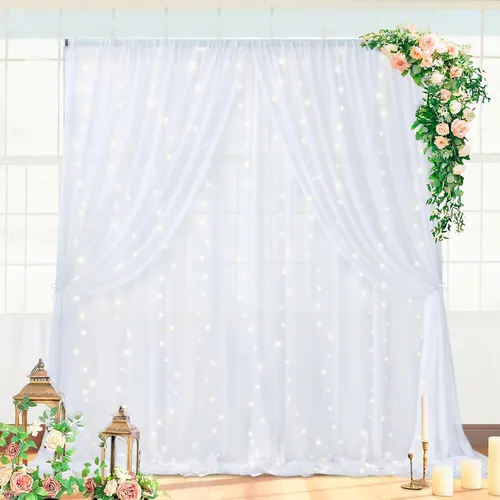 Cortinas Blancas De Boda, Elegancia Y Romance Garantizados