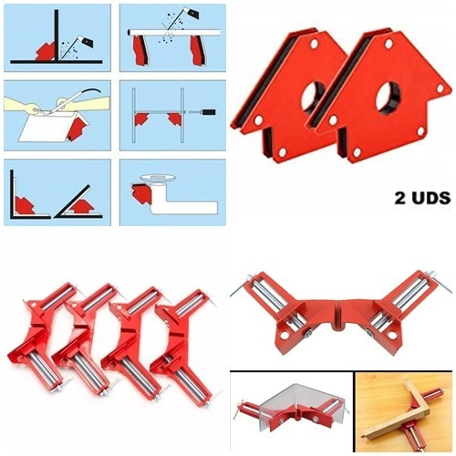 2 Angulos Imantados  Para Soldar + 4 Prensas Encuadrar 