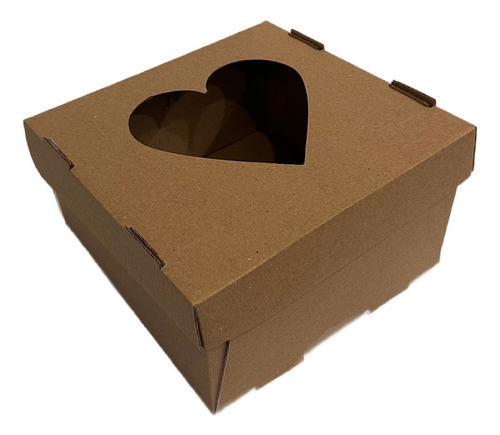 Caja Con Visor De Corazón De 19x19x10 Cm Pack 25 Un. Cs 