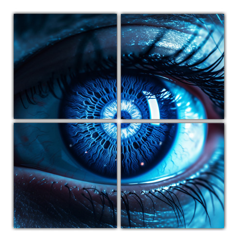 60x60cm Cuadros Inspiracion Fantasia A Male Eye 8k Blue Neon