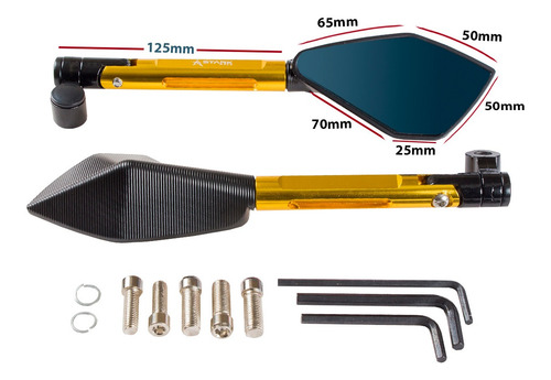 Imagem 2 de 5 de Par Retrovisor Cb500 Cb600 Cb600f Cb1000 Cb1000r Cbr1000rr
