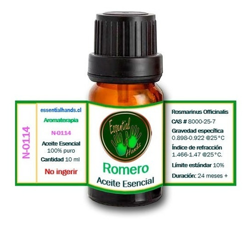 Imagen 1 de 1 de Romero 10 Ml - Aceite Esencial - Aromaterapia