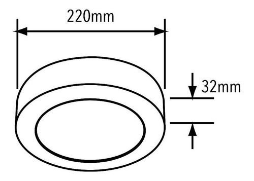 Imagen 3 de 3 de Lámpara Led Redondo Sobreponer 18w Luz Fría, Interior