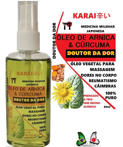 Óleo De Cúrcuma Açafrão & Arnica Dores No Corpo C/ Laudo Téc