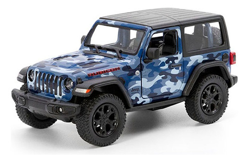 Jeep Wrangler Rubicón 2018. Escala 1:34 Kinsmart. 13cm. Azul