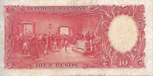 Bottero 1928 $ 10 Moneda Nacional Firmas Rojas Mb Palermo (Usado)