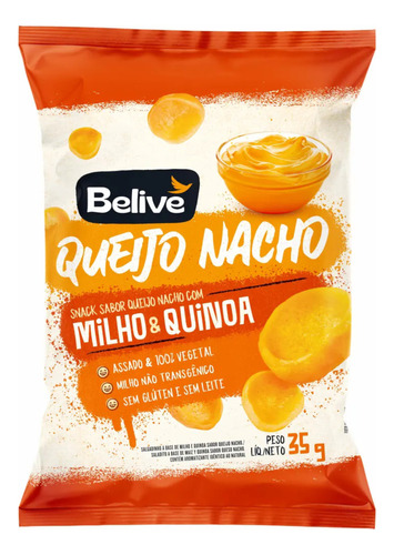 Belive Queijo Nacho Salgadinho Snack De Milho Sem Glúten 35g