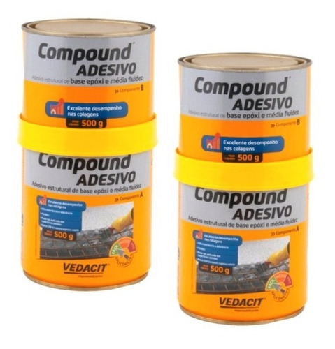 2un Adesivo Concreto Cola Epoxi Compound Vedacit Bicomponent