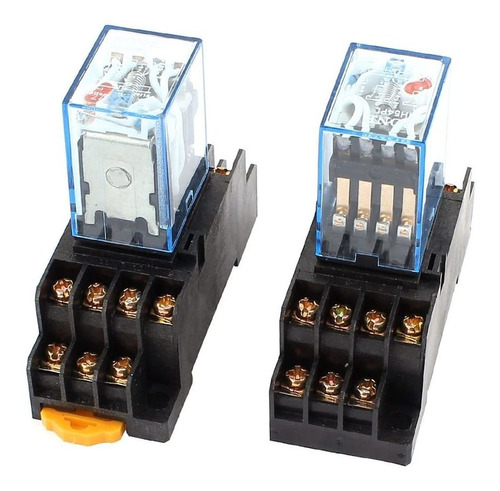 2 Pcs Ac 110 120v 5a Bobina 35mm Din Rail 4pdt 14pin Po...