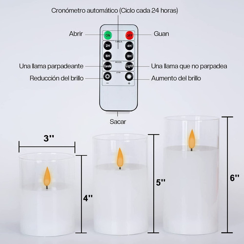 Vela Pilar Sin Llama, Electrica Ajustable Hasta 500 Horas