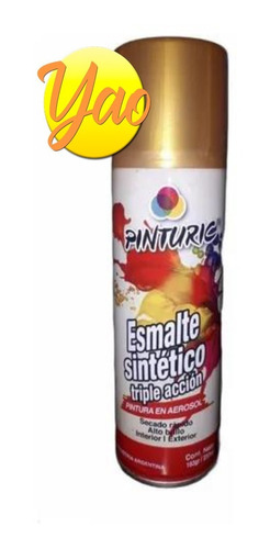 Pintura Esmalte En Aerosol Triple Acción X 237 Ml Oro Dorado