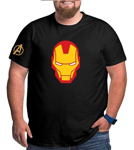 Polera Ironman Insignia Manga Tallas Grandes 2xl 3xl 4xl