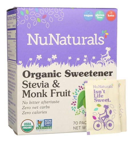 Nunaturals Edulcorante Organico Stevia Y Fruta Del Monje, Su