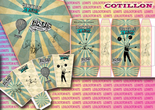 Kit Imprimible Candy Bar Circo Vintage Vintage Circus