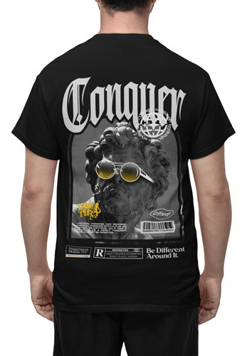 Remera Estampada Unisex Conquer Algodón Serigrafía Digital