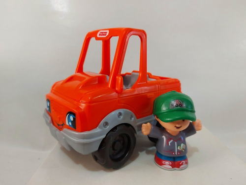 Vehículo Little People Truck / Auto Naranja + 1 Figura A