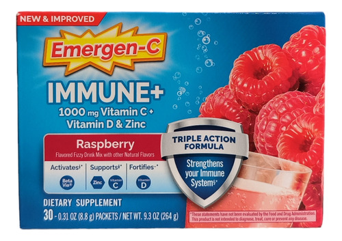 Emergen C Inmune+ 30 Sobres. 1000 Mg Vitamina C+ D Y Zinc 