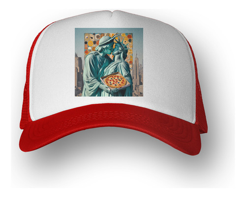 Gorra  Estatua Libertad Comiendo Pizza Amor