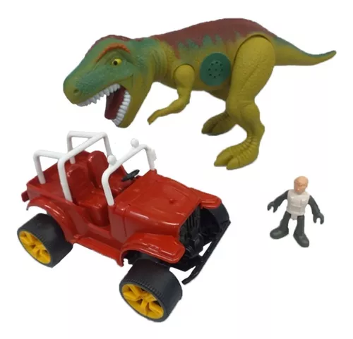 Brinquedo Dinossauro Rex Safari Dinossauro Carro E Boneco em