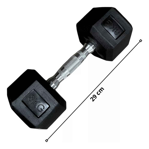 Mancuerna Hexagonal Cromada De Caucho 8kg