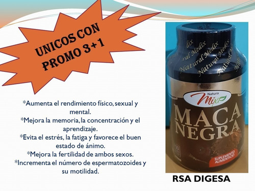 Capsulas Maca Negra De 100*500 Mg