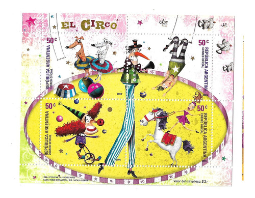 Argentina Mint 2004. El Circo. Serie 2645/8 En H Block B111 