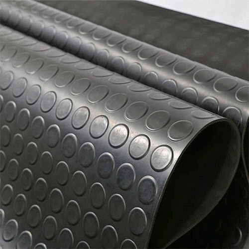 Piso De Goma Circulo 6 Mm Rollo 1 Mt Ancho X 20 Mt De Largo
