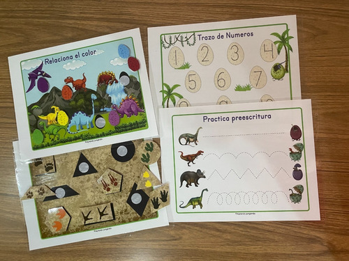 Imagen 5 de 8 de Aprende Jugando Con Los Dinosaurios Letras/números Didactico