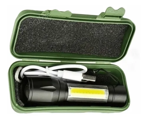 comprar Kit 2 Lanterna Mini Led Cree Police Tatica Recarregável Zoom