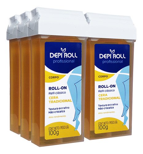 Kit Depiroll 6 Cera Roll-on Tradicional 100g