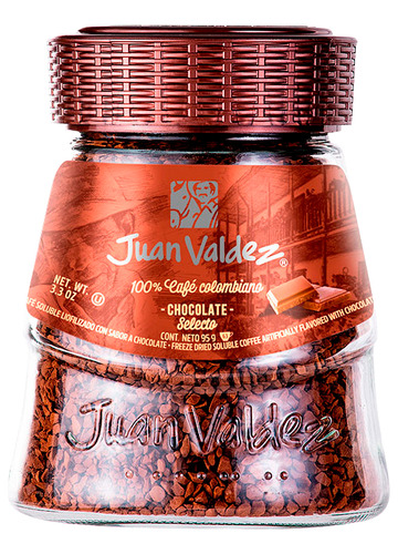 Café Colombiano Juan Valdez Instantáneo Sabor Chocolate 95gr