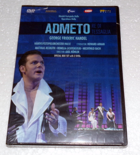 George Friederich Handel Admeto 2 Dvds Sellados Kktus