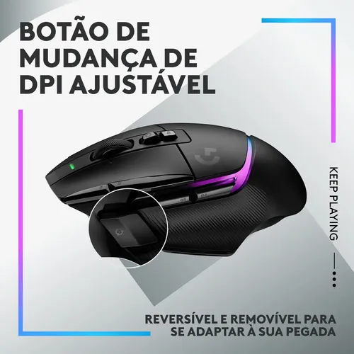 Mouse Gamer Logitech G502 X Plus Sem Fio com Sensor Hero 25K e