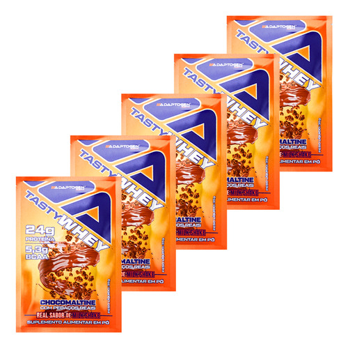 Tasty Whey 3w Sachê 34g Chomaltine Adaptogen - Kit Com 5x