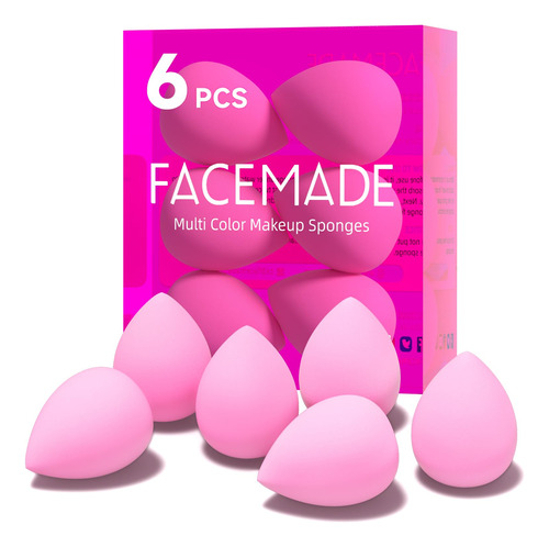 Facemade Juego De 6 Esponjas De Maquillaje, Esponjas De Maqu