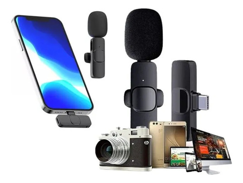 Micrófono Inalámbrico Solapa Lavalier Para Celular Tipo C Co