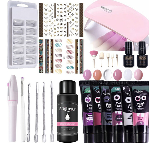 Kit De Uñas De Gel De Cabina De Fibra Acrílica Acrigel Xed N