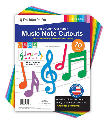 70 Piezas Notas Musicales Coloridas Para Decoración De Fiest Multicolor Nombre Del Diseño