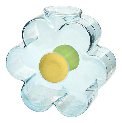 Soporte De Flores De Vidrio Vasaje Decorativo De Brote Azul