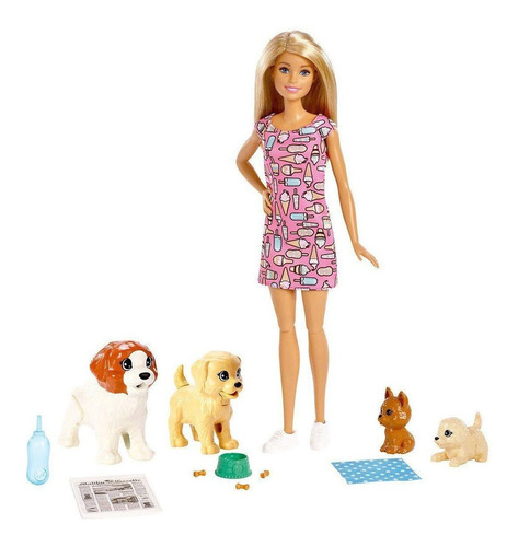 Imagen 1 de 9 de Barbie Sisters and pets/Familia guardería perritos FXH08