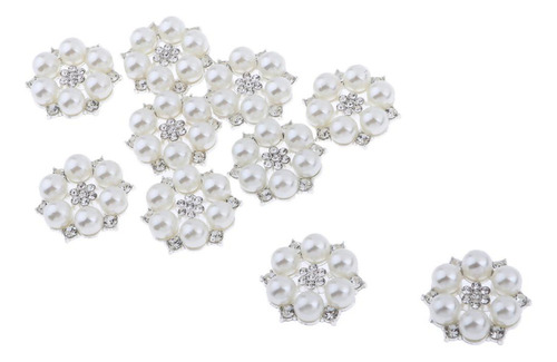 2x 10 Piezas De Botones De Perlas Artificiales Adorno De