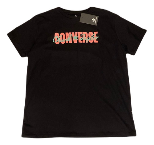 Remera Converse Mixed Logo Tee Hombre Negro