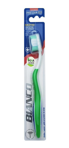 Escova De Dente Clean Action Bianco Média 33 Mm - Verde