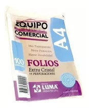 Comprar Folios A4 Luma Polietileno Borde Blanco X 100 U