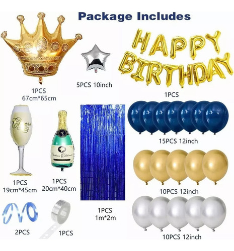 Decoração De Aniversário Masculina Azul Royal E Balão