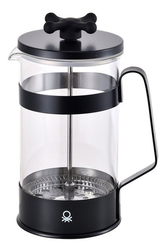 Cafetera 600ml 6t Acero Inoxidable Y Borosilicato Benetton Color Negro